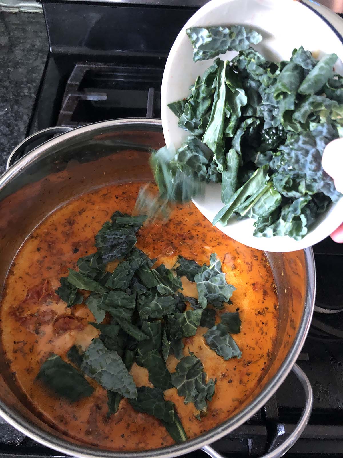 adding tuscan kale to soup