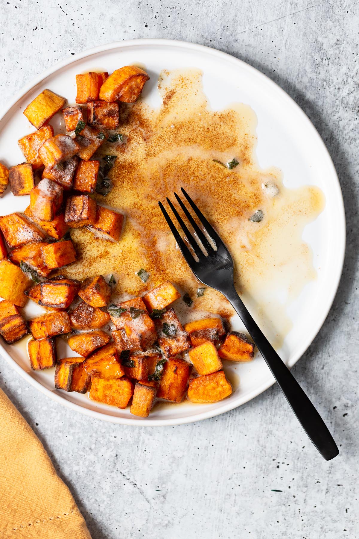 brown butter and sage air fryer sweet potatoes