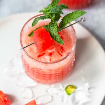 watermelon jalapeno mocktail from above