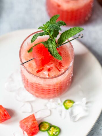 watermelon jalapeno mocktail from above