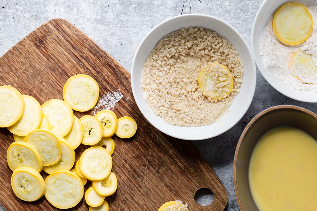 breading squash for frying