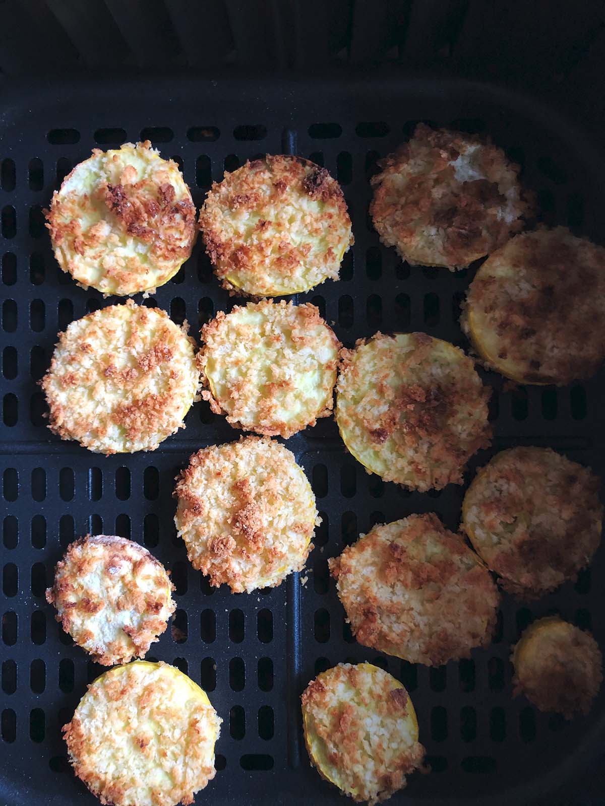 cooked squash in air fryer