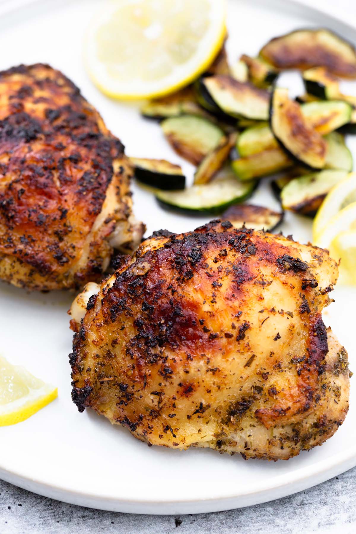 greek chicken thighs up close