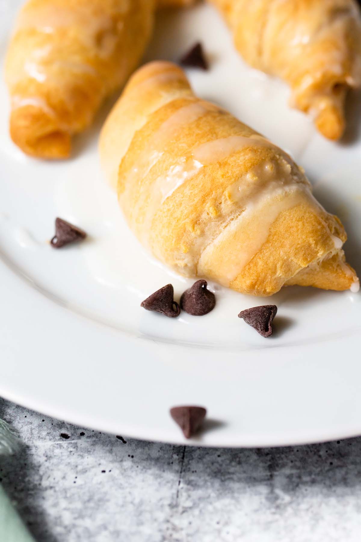 croissants drizzled with glaze