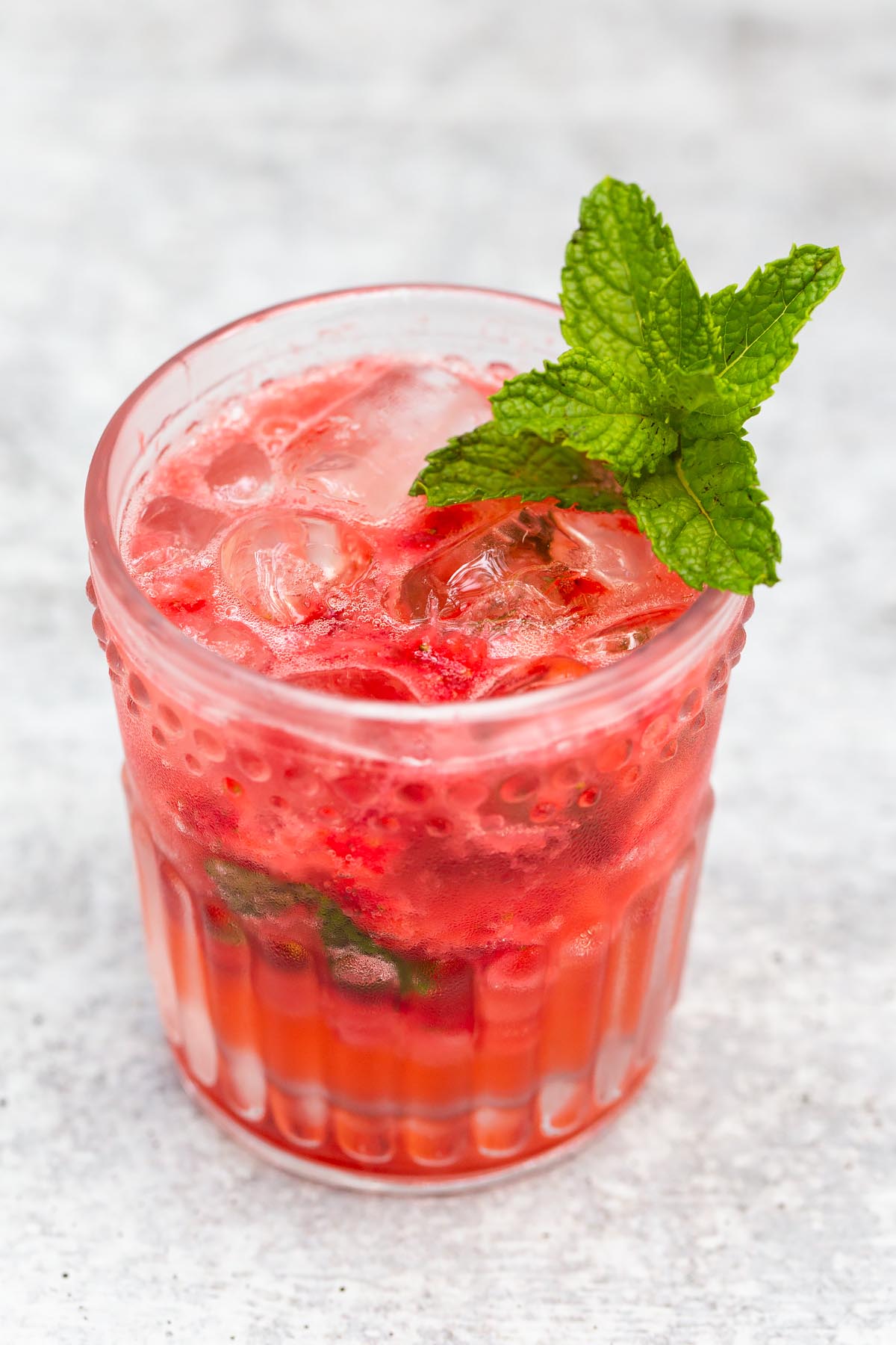 virgin strawberry mojito in a glass