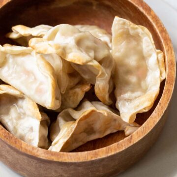 potstickers in a bowl
