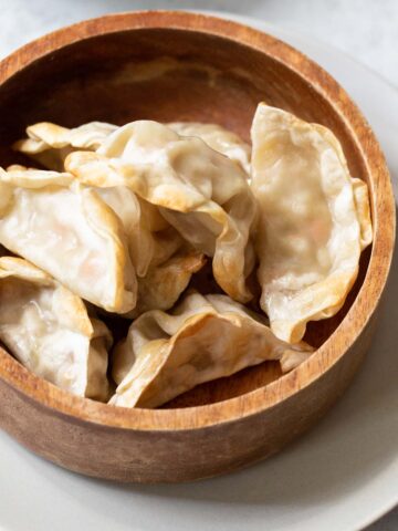 potstickers in a bowl