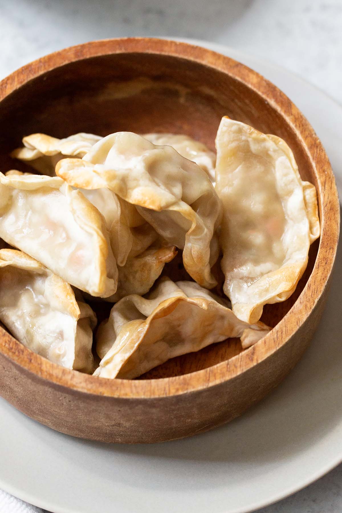 potstickers in a bowl