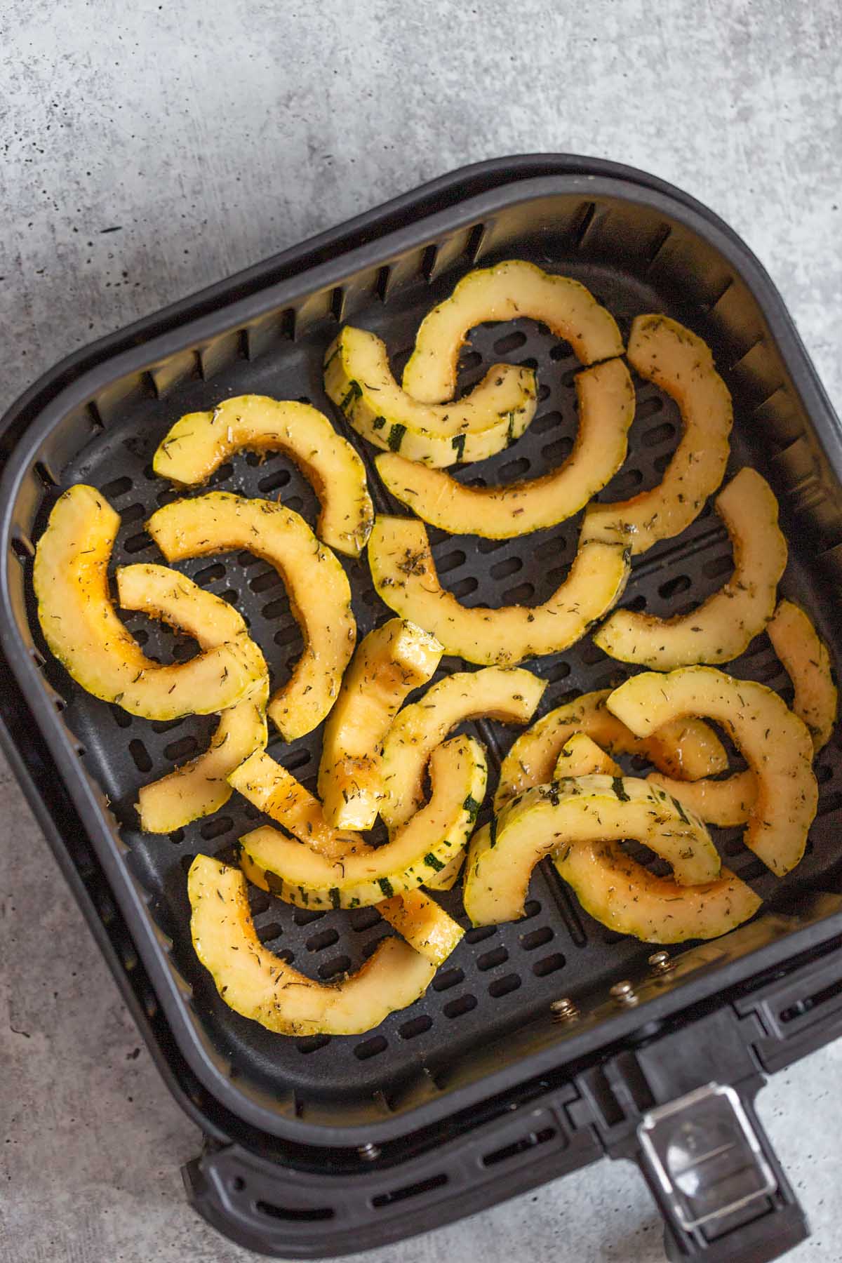 delicata squash in air fryer basket