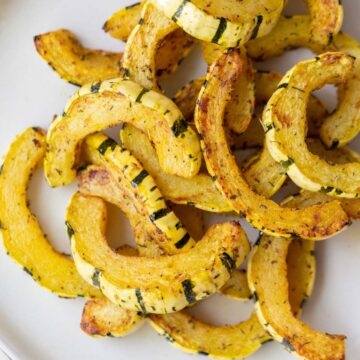 cooked squash rings on a plate