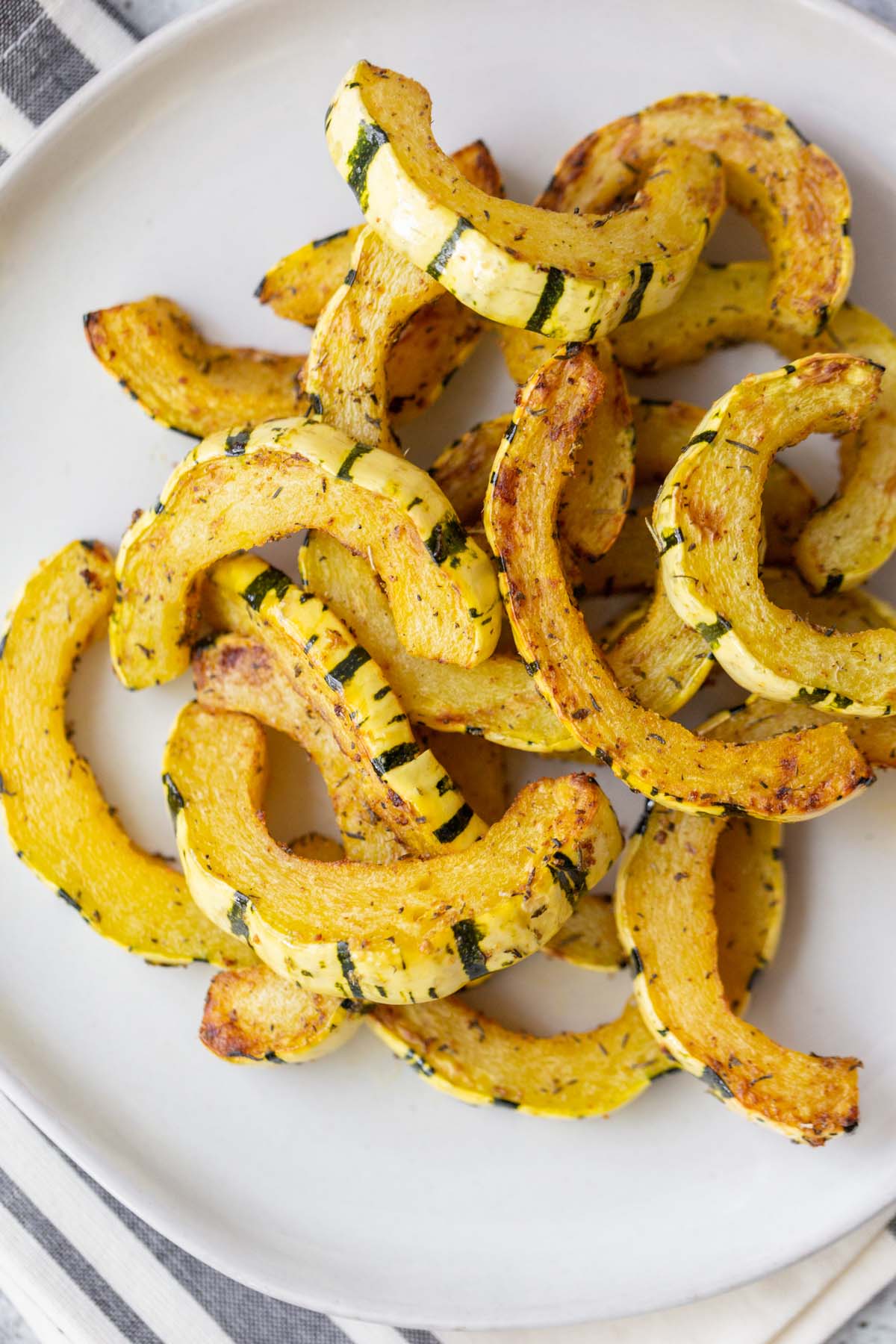 cooked squash rings on a plate