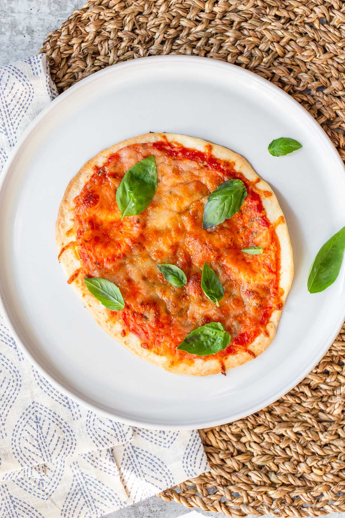 tortilla pizza on a plate