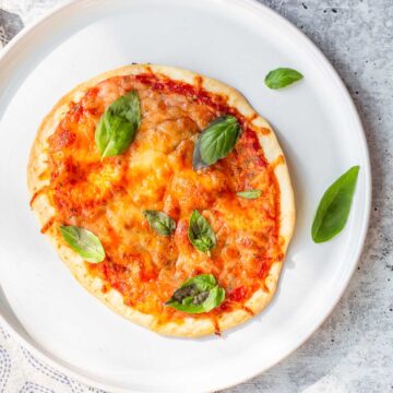 tortilla pizza on a plate