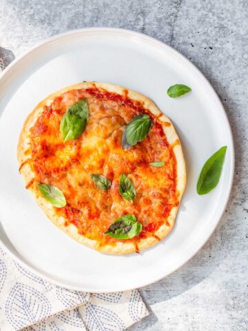 tortilla pizza on a plate