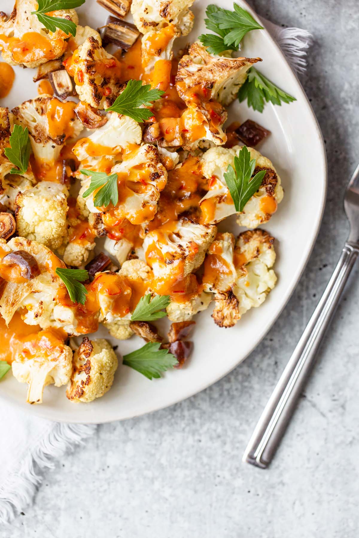 roasted harissa cauliflower