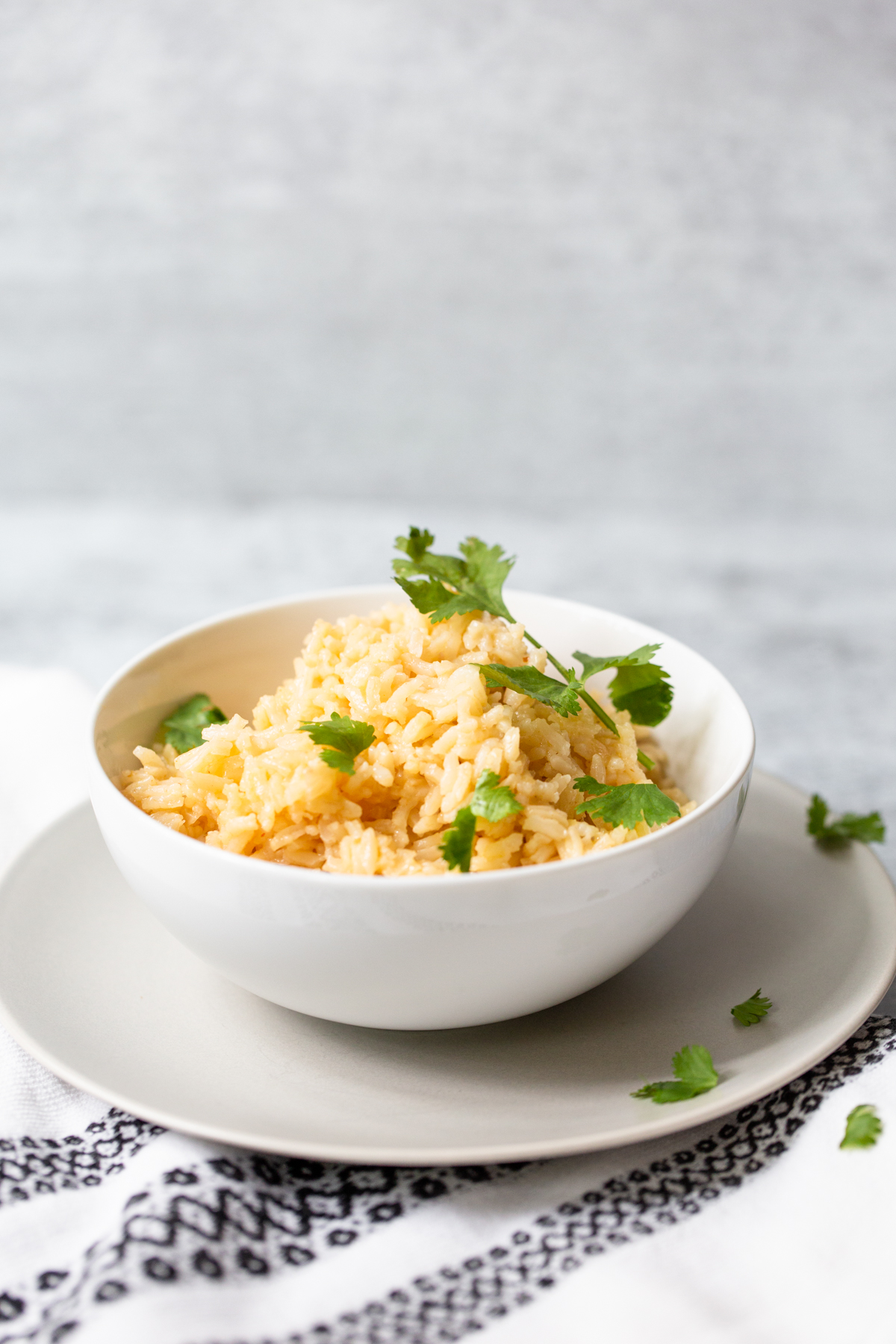 peri-peri rice topped with cilantro