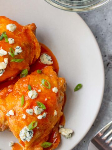 buffalo chicken thighs up close