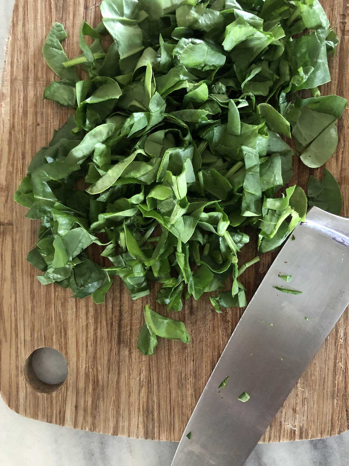 chopped baby spinach