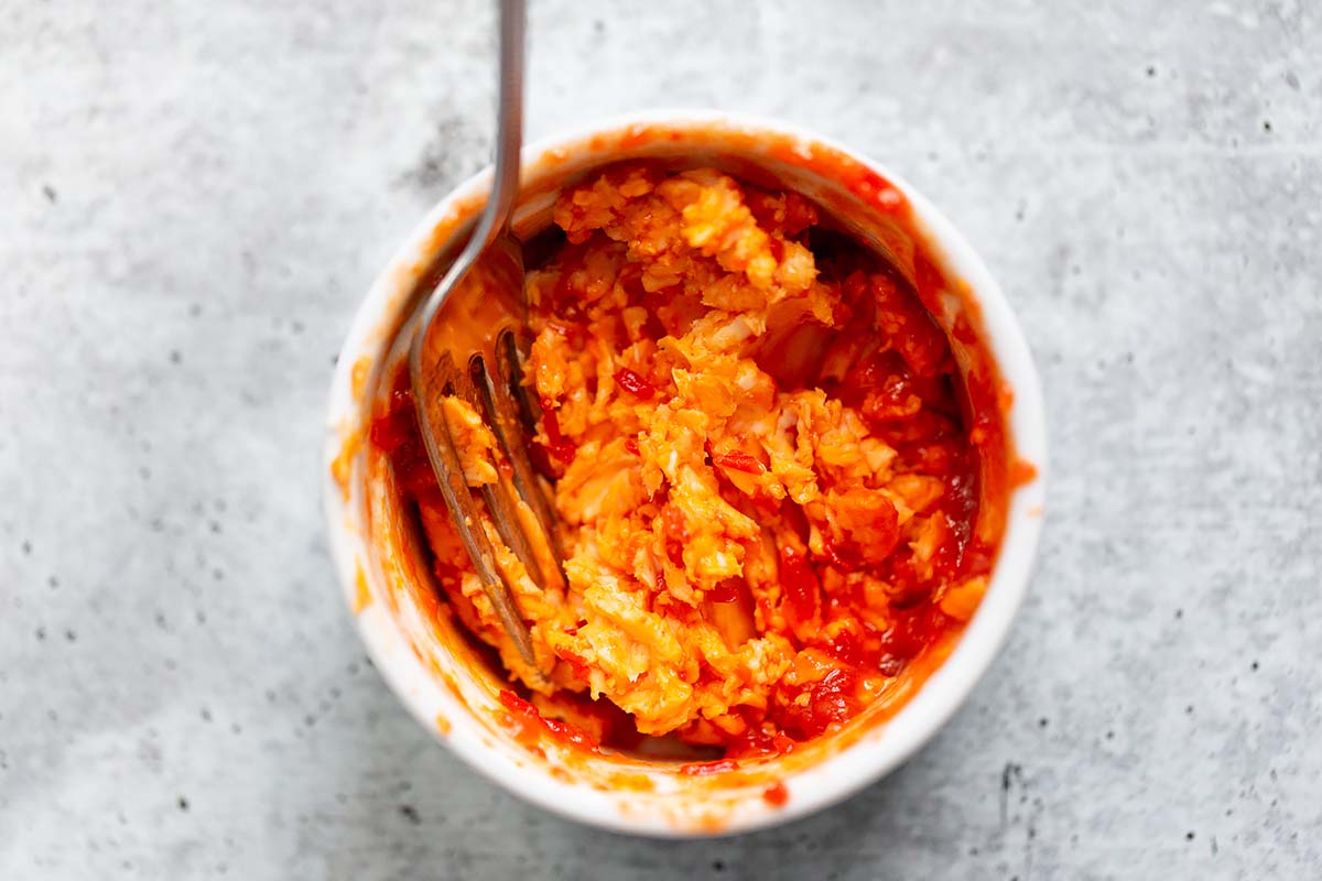 harissa being mixed into butter