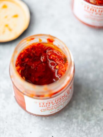 opened jar of bomba sauce