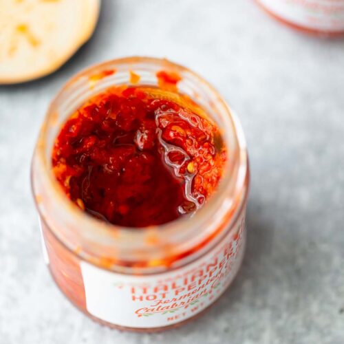 opened jar of bomba sauce