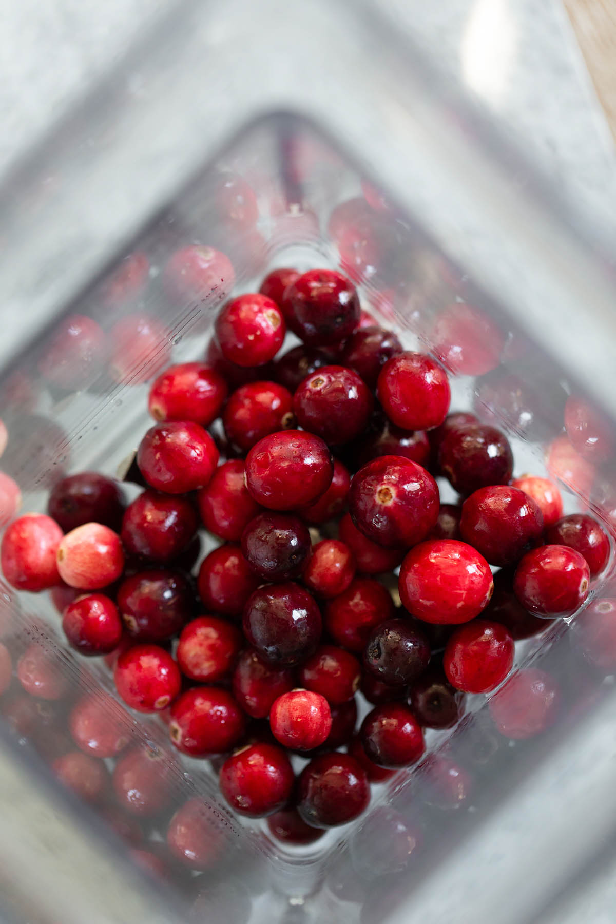 cranberries in a blender