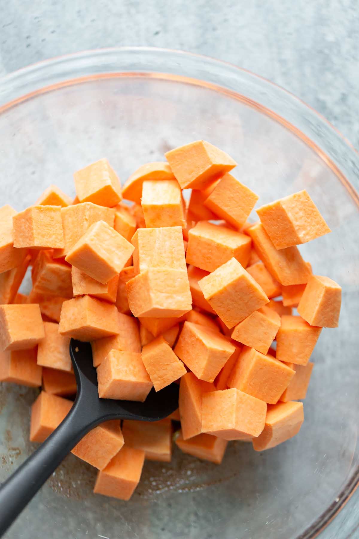 raw sweet potatoes in a bowl