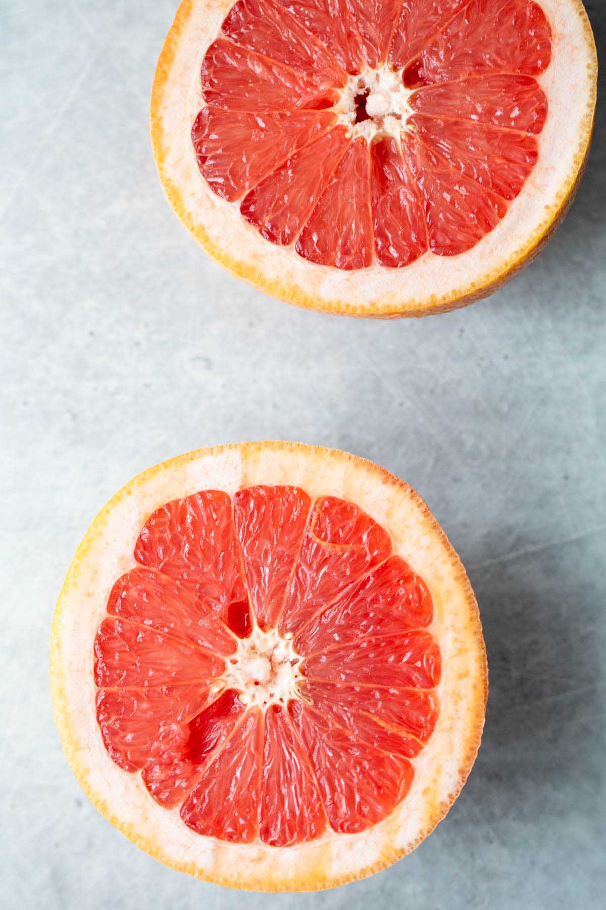 sliced grapefruit halves