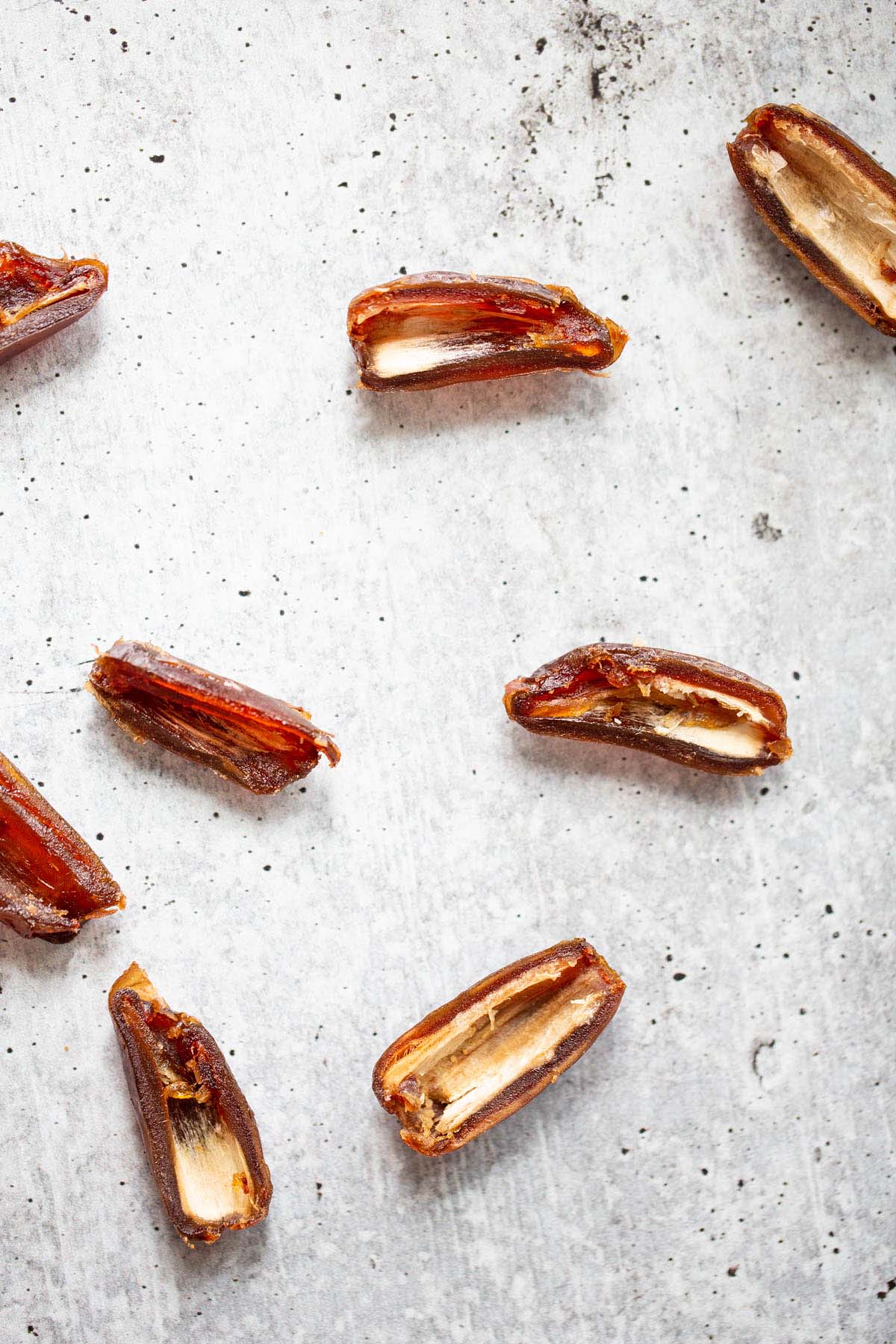 dates sliced in half.