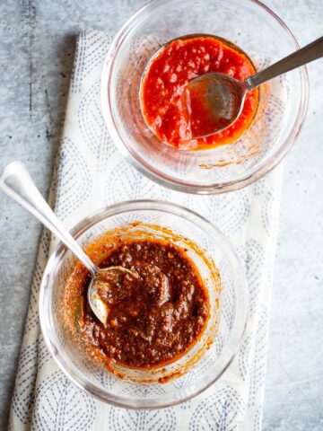 homemade harissa paste versus jarred harissa.