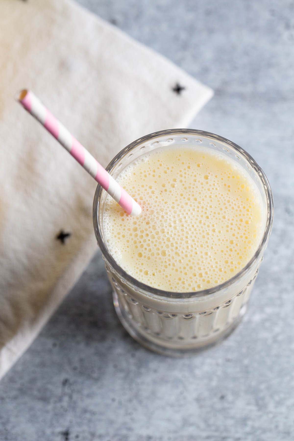 Smoothie in a glass.