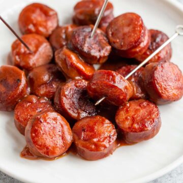 air fryer kielbasa up close