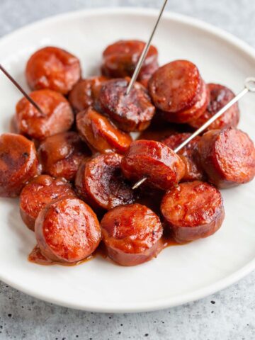 air fryer kielbasa up close
