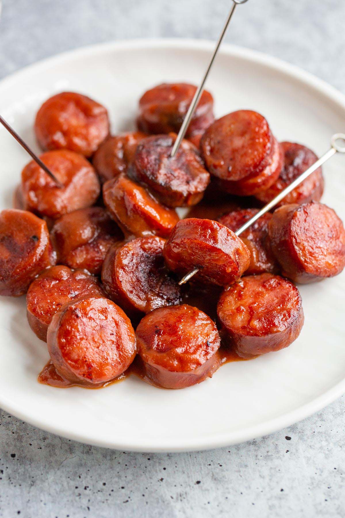 air fryer kielbasa up close