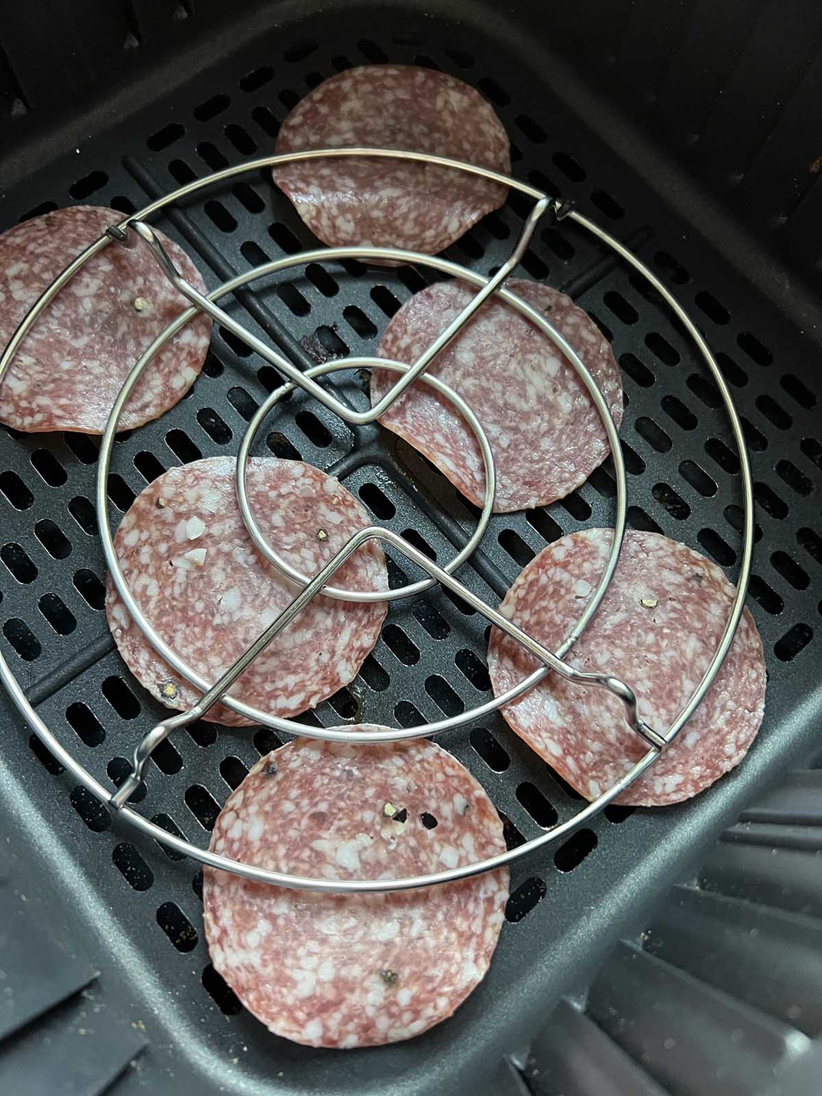 Salami in the air fryer