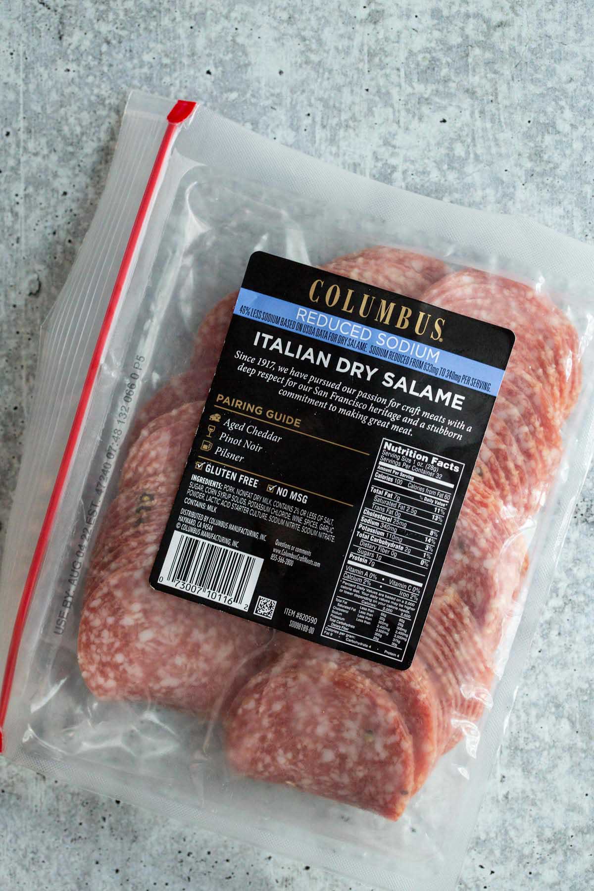 Package of salami