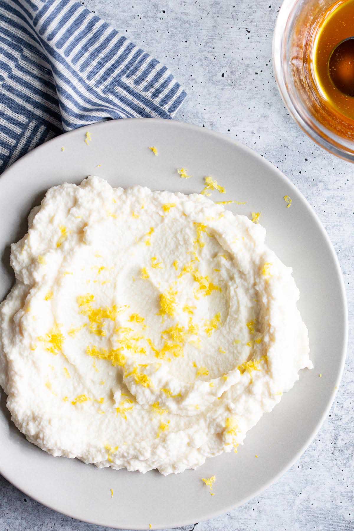 ricotta with lemon zest