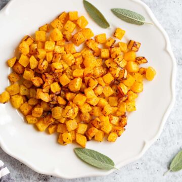 Butternut squash with sage leaves