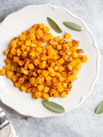 Butternut squash with sage leaves