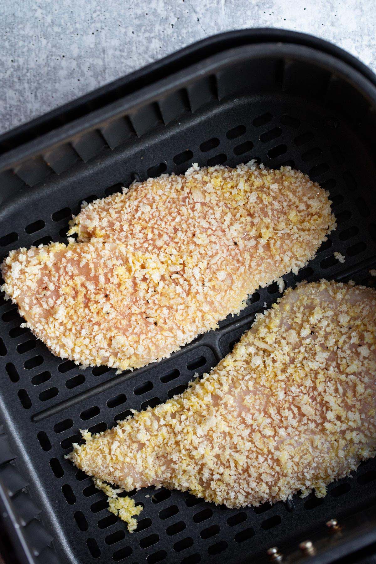 Chicken in the air fryer basket