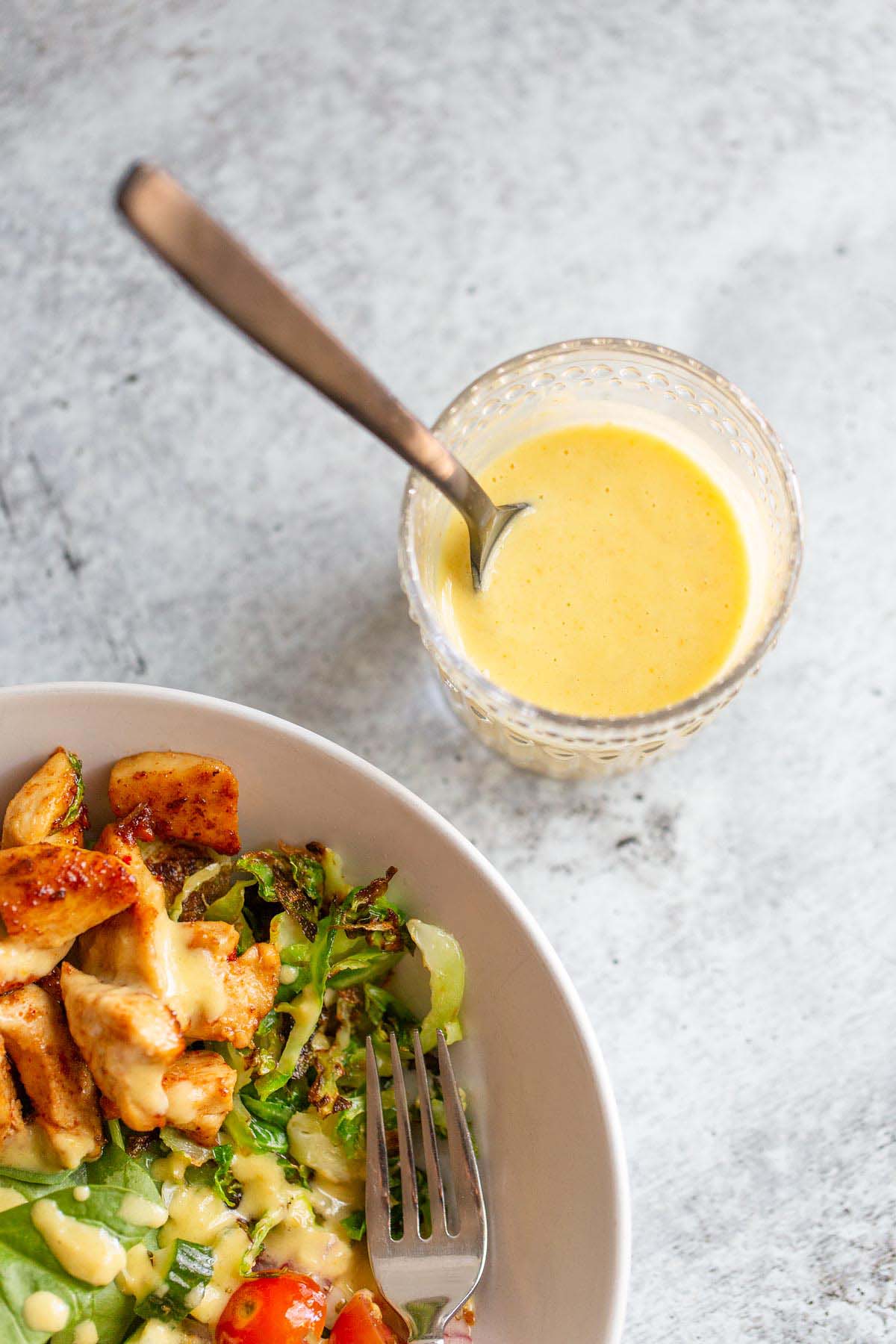 Preserved lemon vinaigrette with a salad.