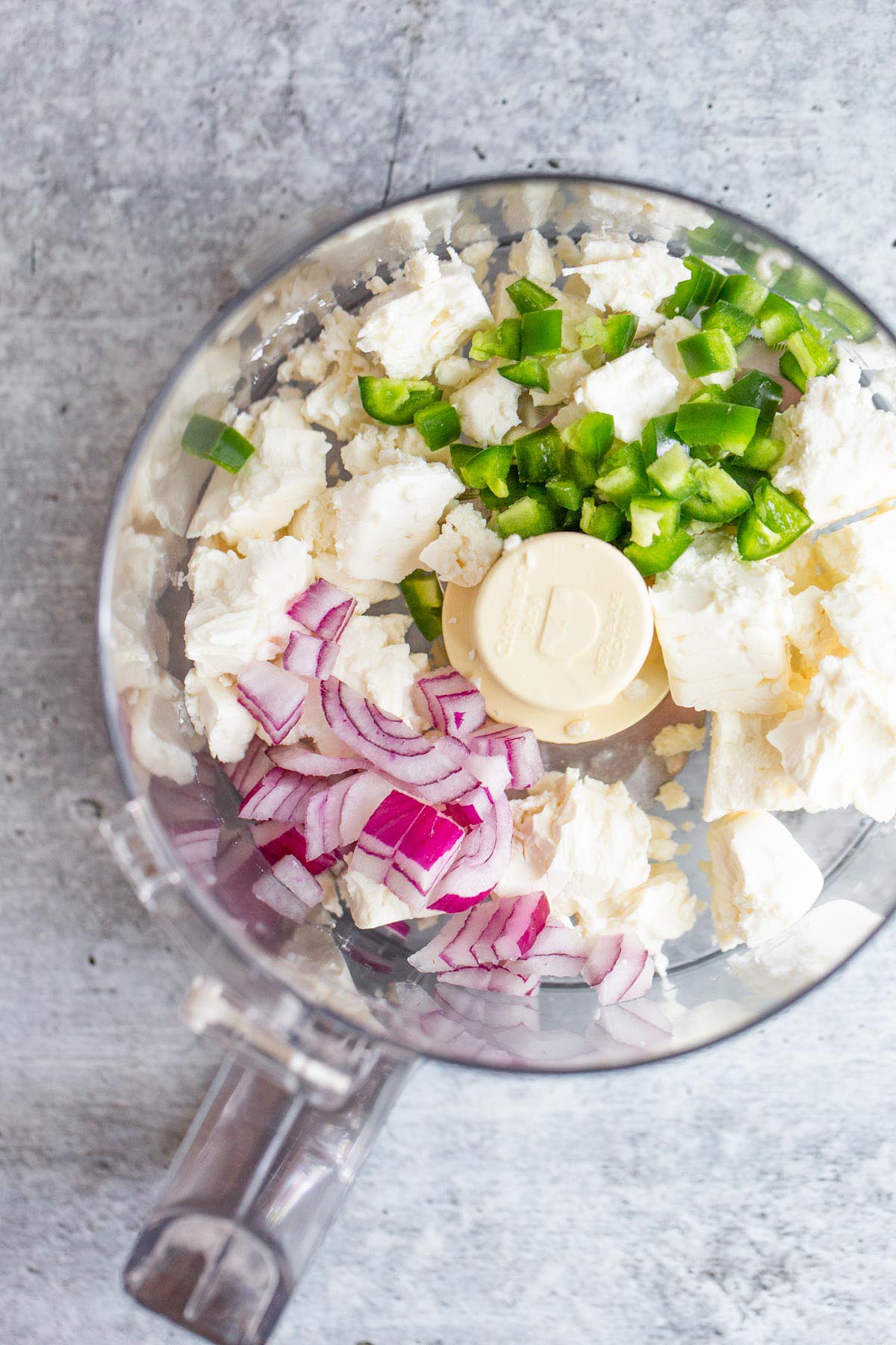 Ingredients in food processor.