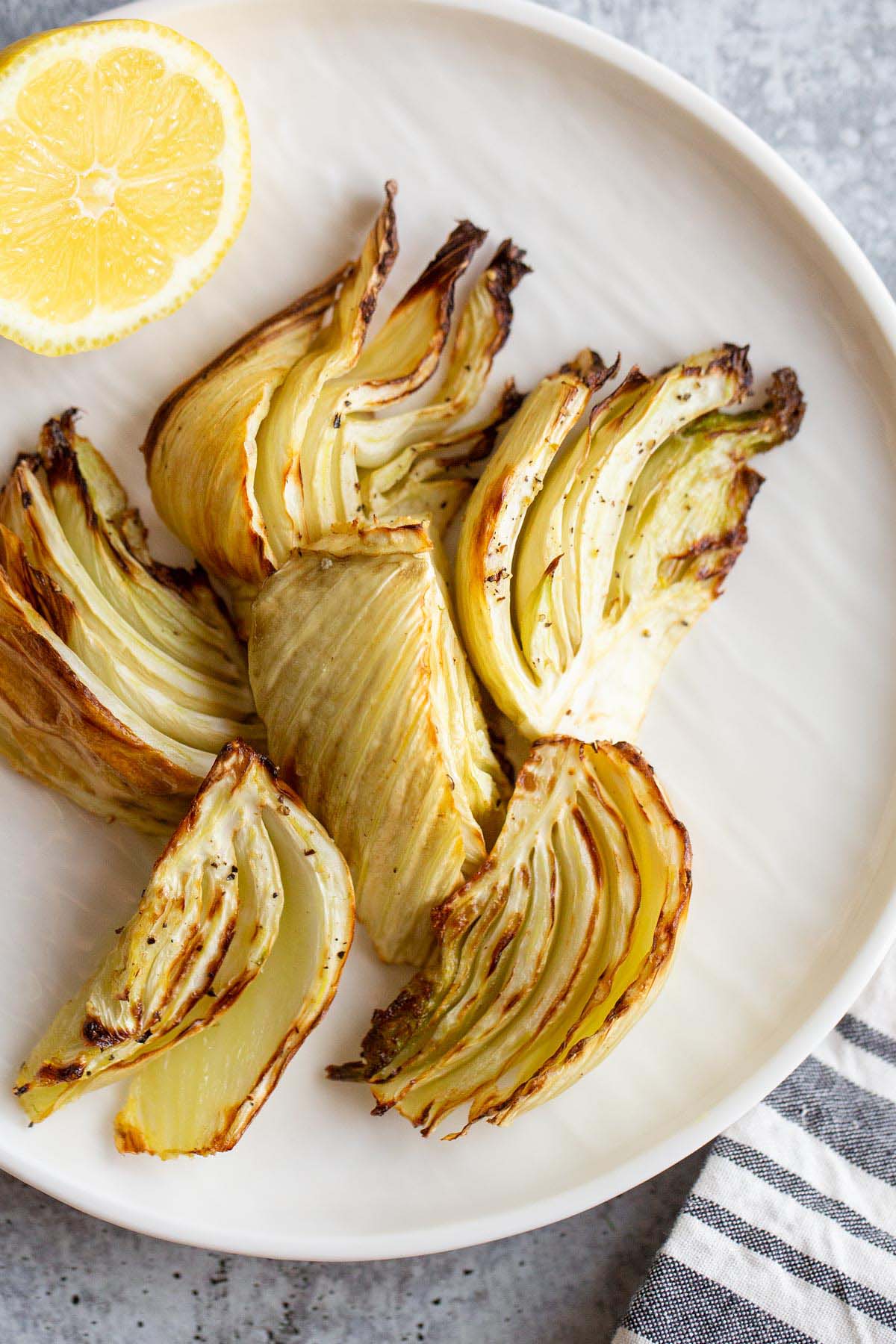 Fennel wedges on a plate.