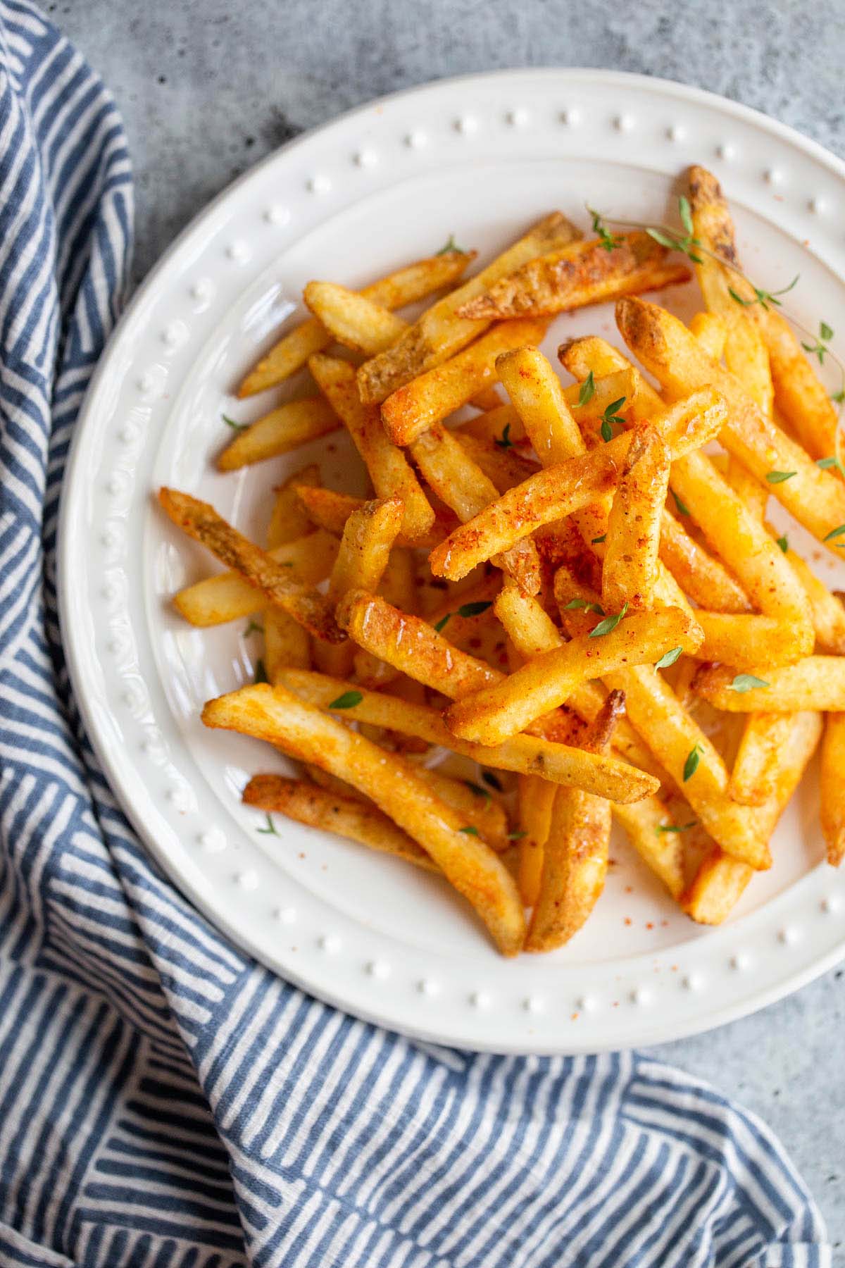 Peri-peri french fries on a plate.