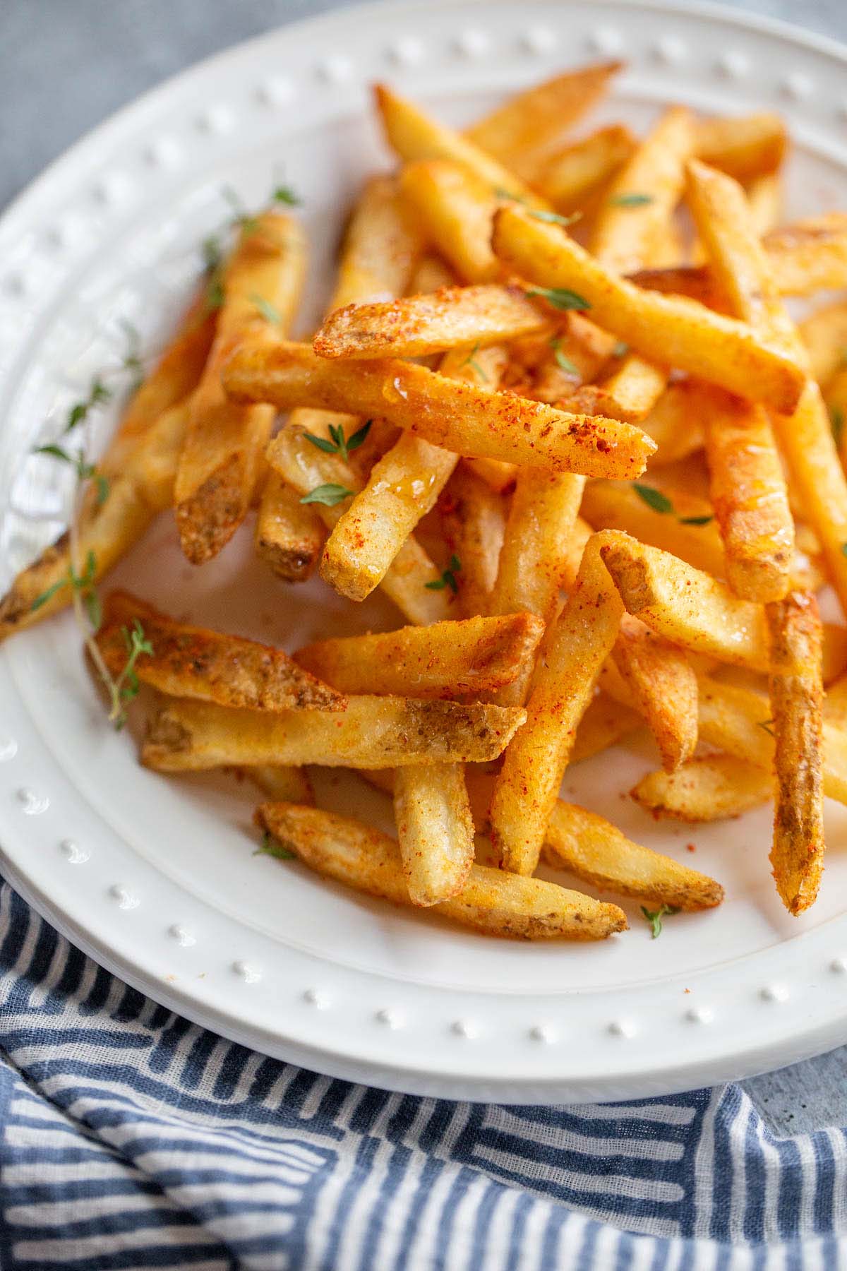 Peri-peri french fries on a plate.