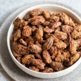 air fryer candied pecans in a bowl