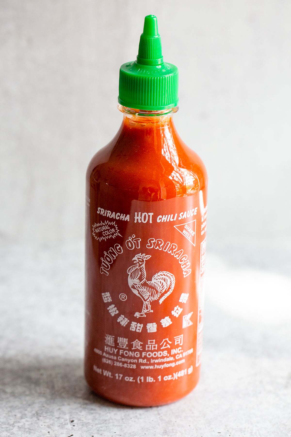 Bottle of sriracha.