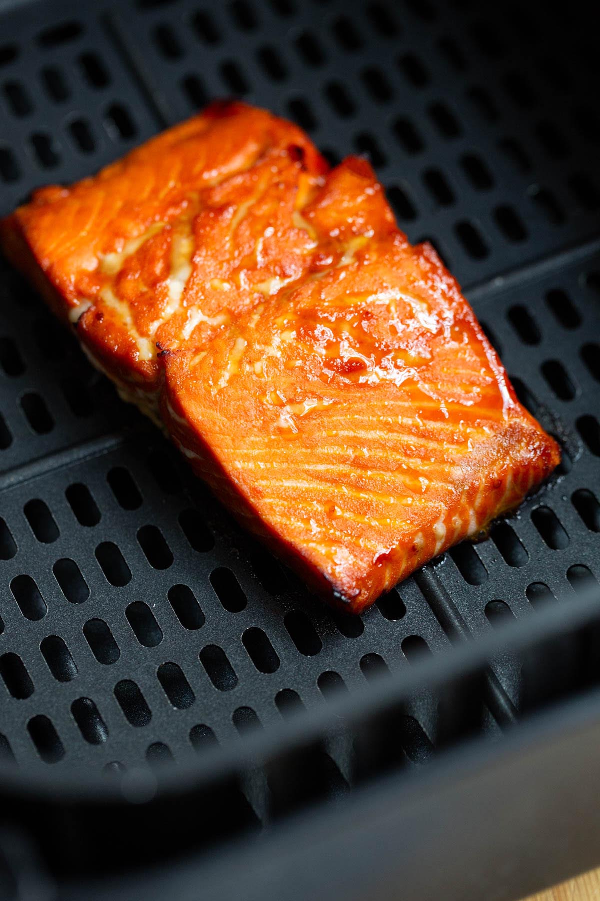 cooked salmon in the air fryer.