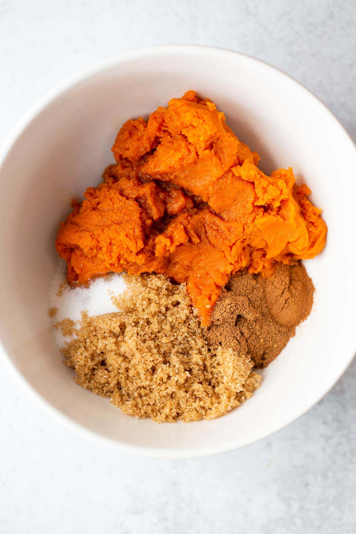 Making pumpkin filling.