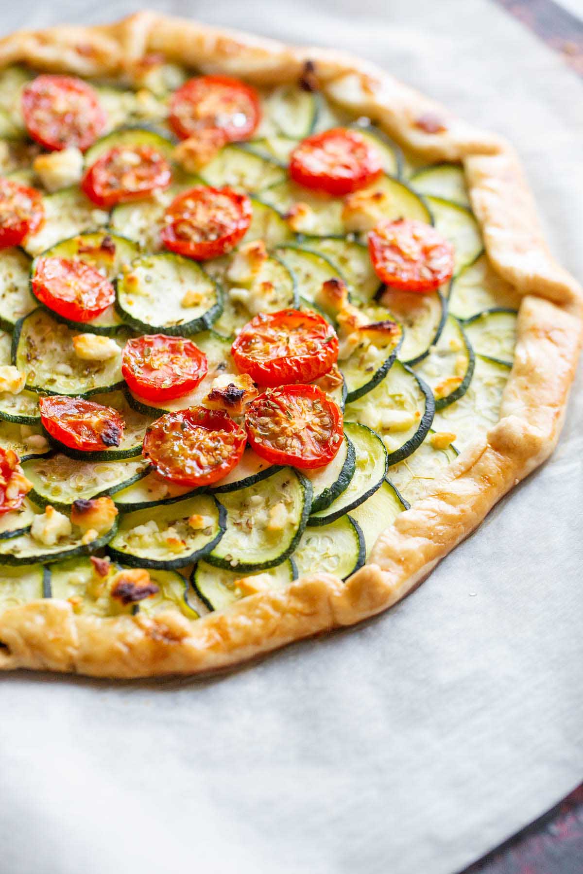 zucchini galette from the side